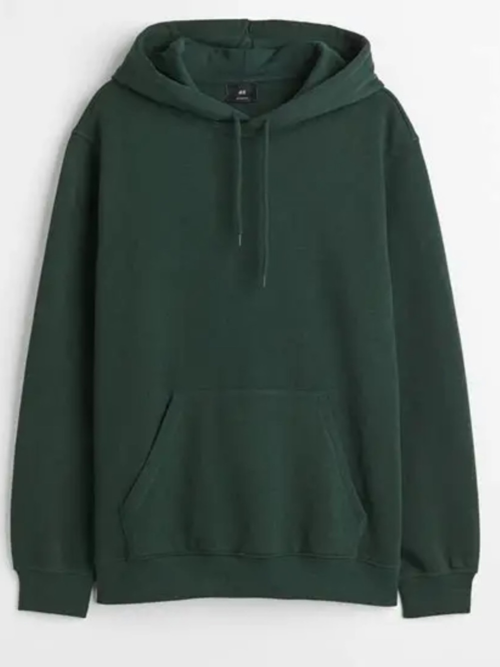 H&M Men’s Essentials relaxed fit dark forest green hoodie